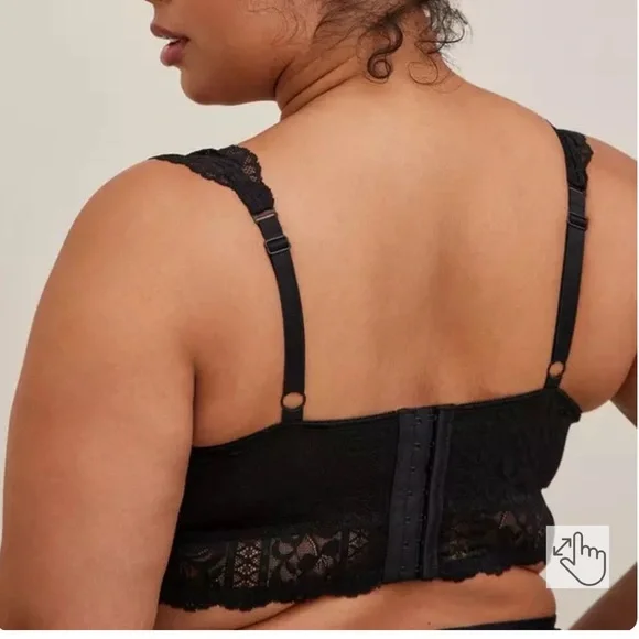 TORRID CURVES Striped Floral Lace Underwire Bra size 4 - Picture 2 of 12